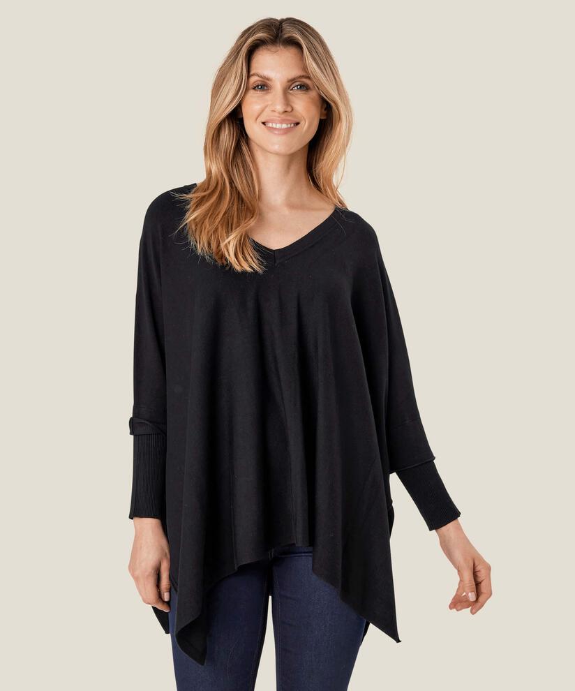 MASAI Black Fosna Poncho Style Sweater 1002018