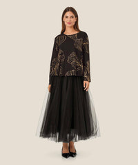 1009981 Black Scarlet Mesh Solid Skirt MASAI