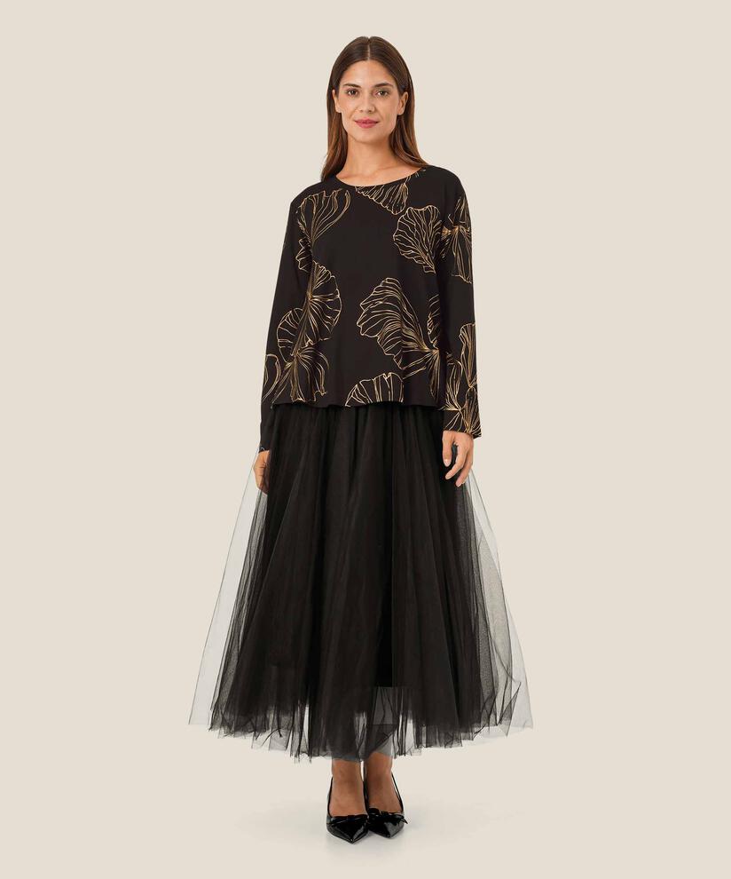 1009981 Black Scarlet Mesh Solid Skirt MASAI