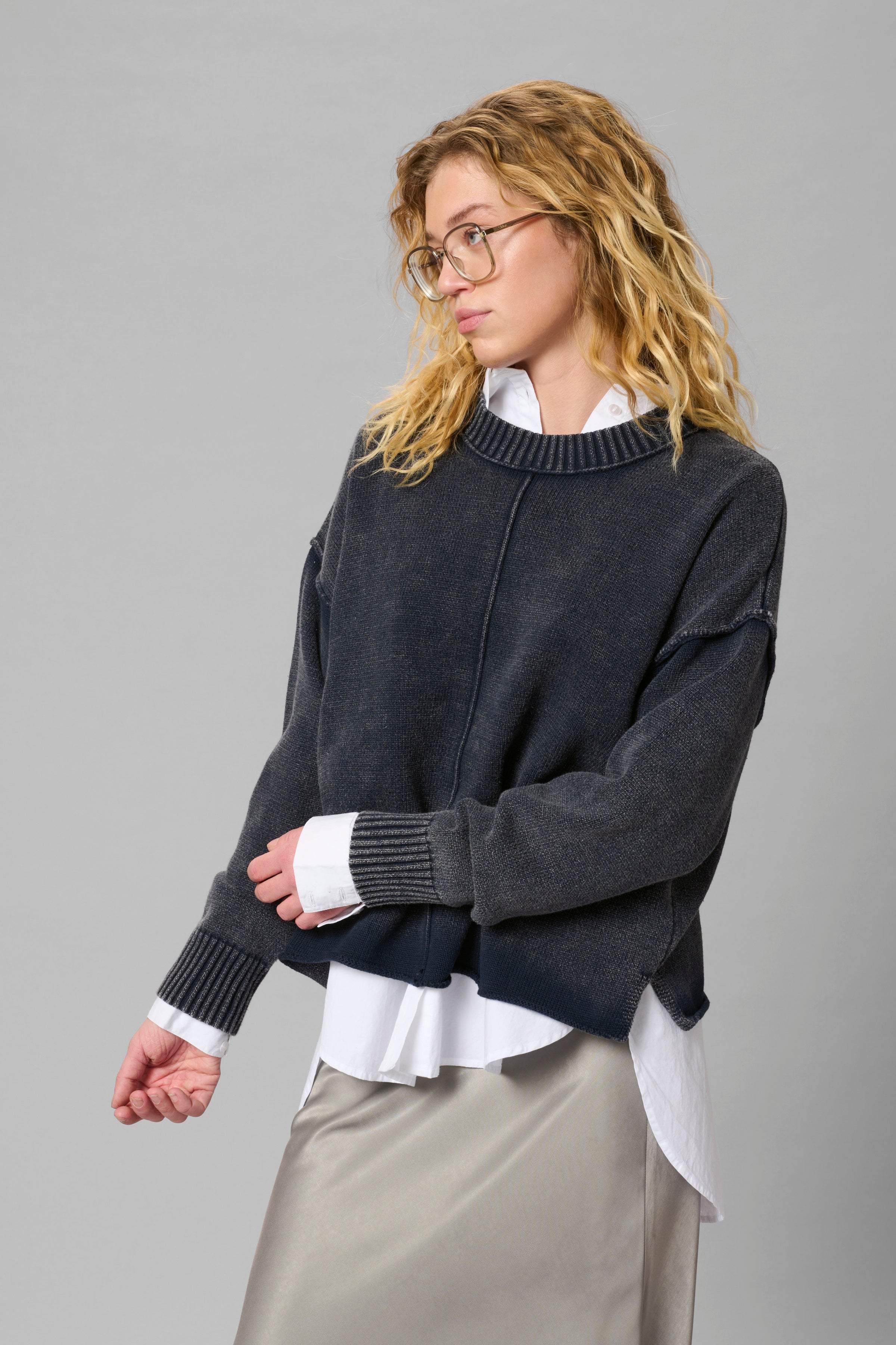 My Essential Wardrobe 10705285 Ash RN Knit Pullover Knit Pullover