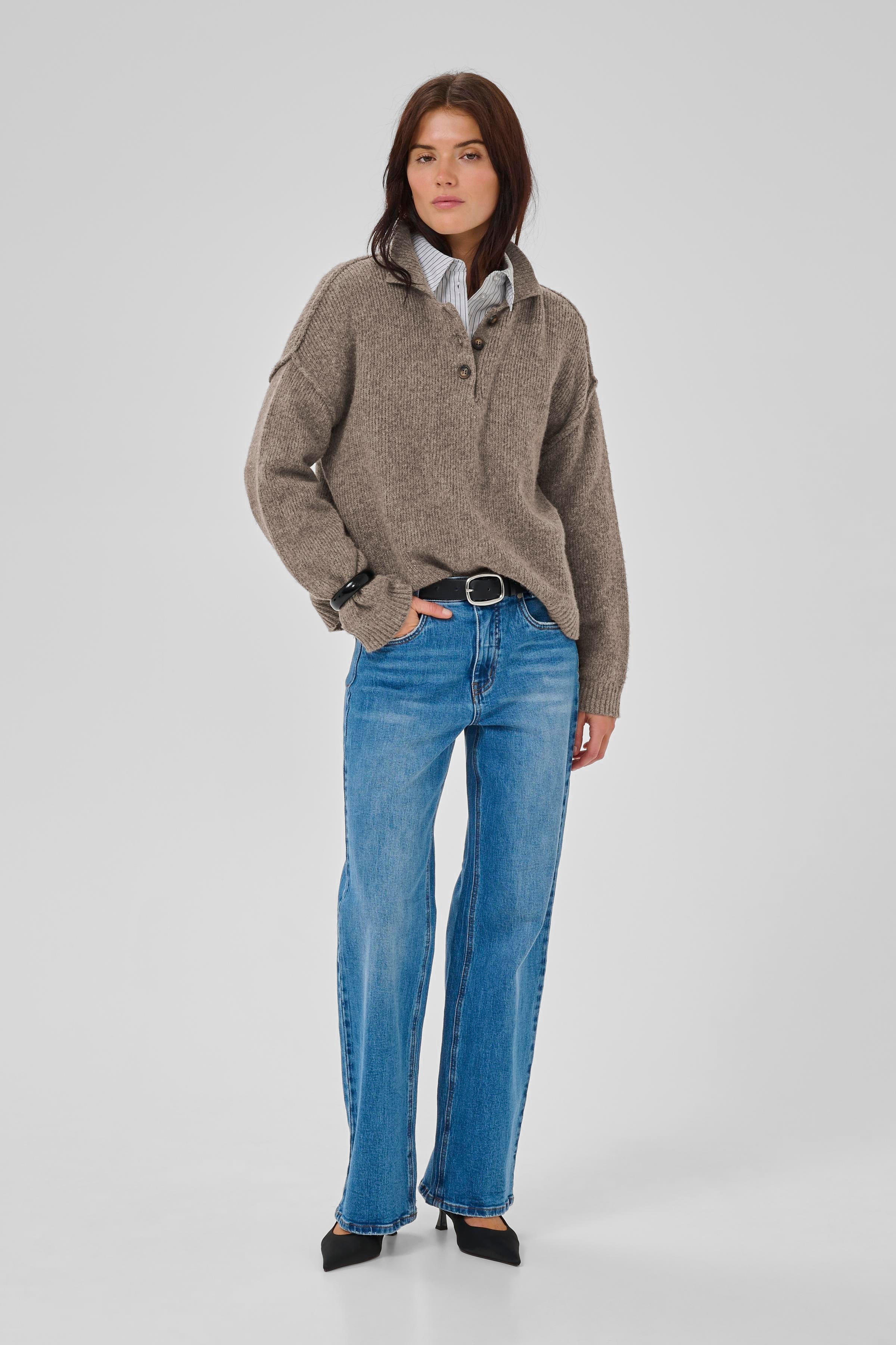 My Essential Wardrobe 10705312 Paloma Polo Pullover Knit