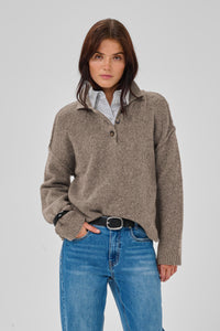 My Essential Wardrobe 10705312 Paloma Polo Pullover Knit