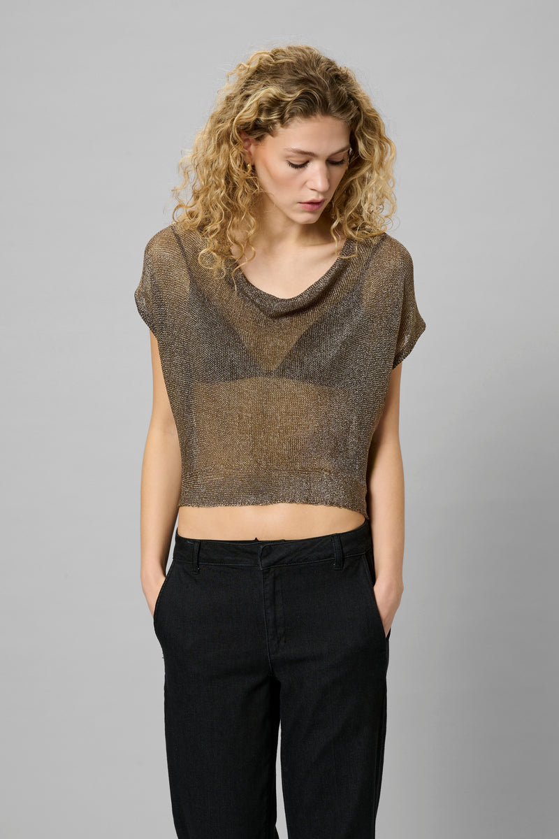 My Essential Wardrobe 10705368 Olly Knit  Waterfall Top