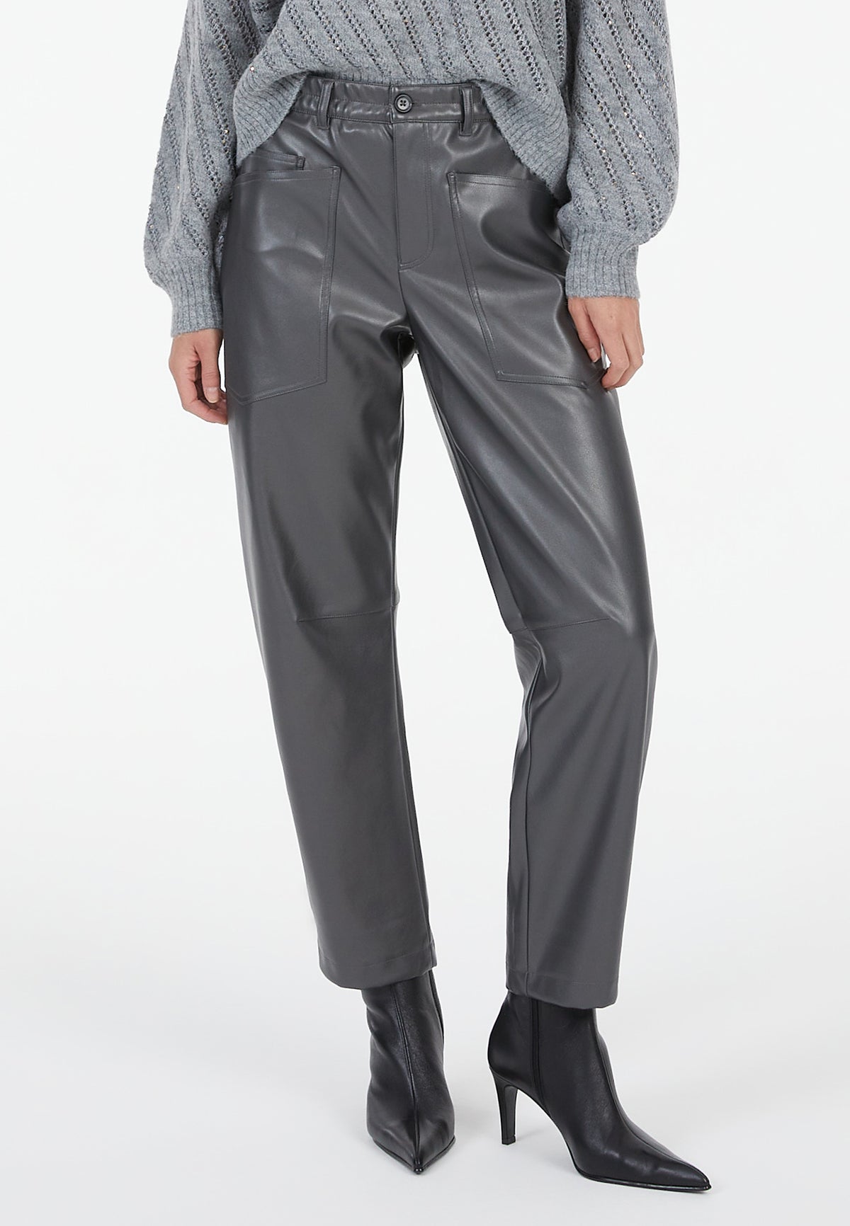 Marc Aurel 1914-2001-93332  Pleather Loose Leg Trousers