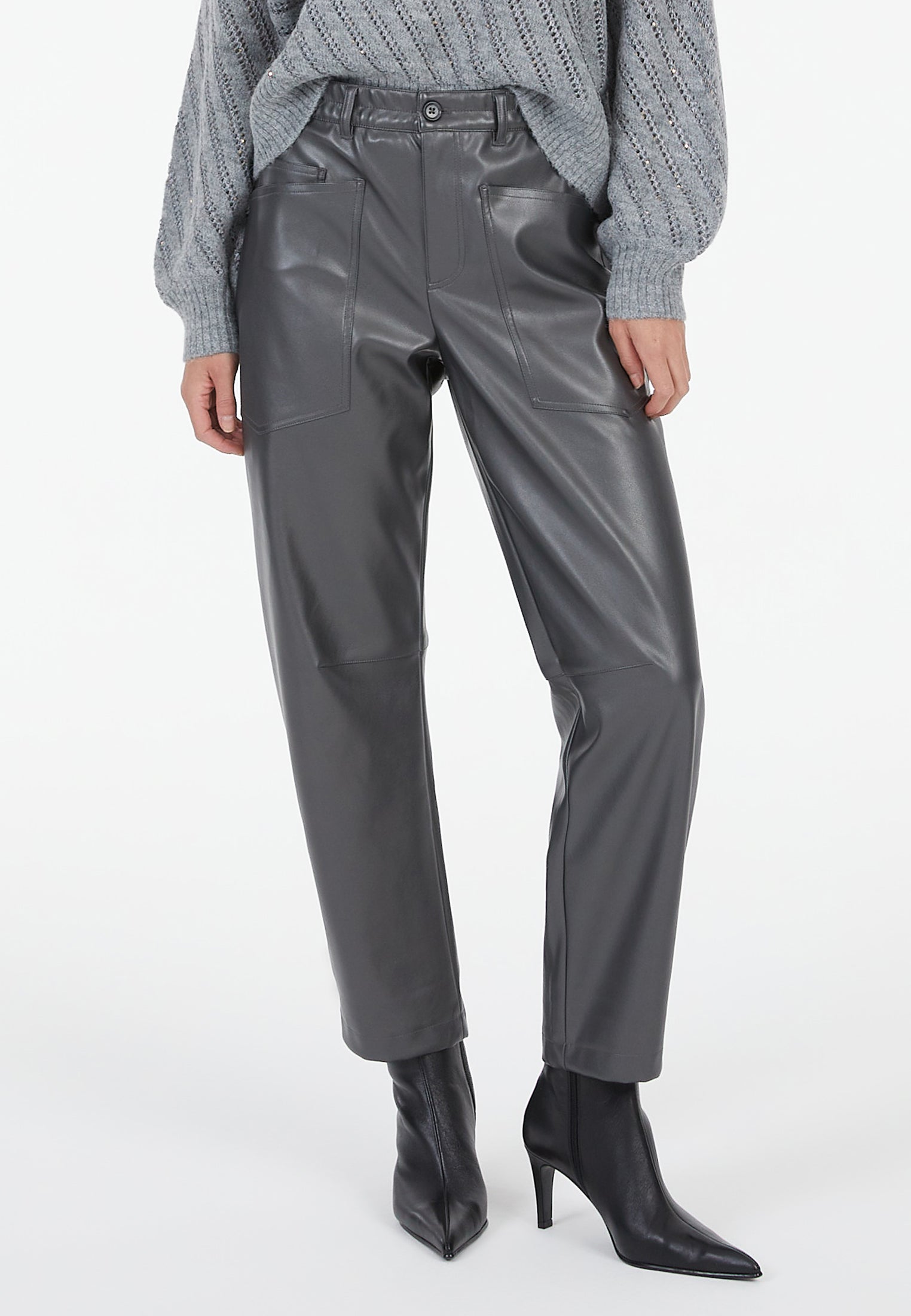 Marc Aurel 1914-2001-93332  Pleather Loose Leg Trousers