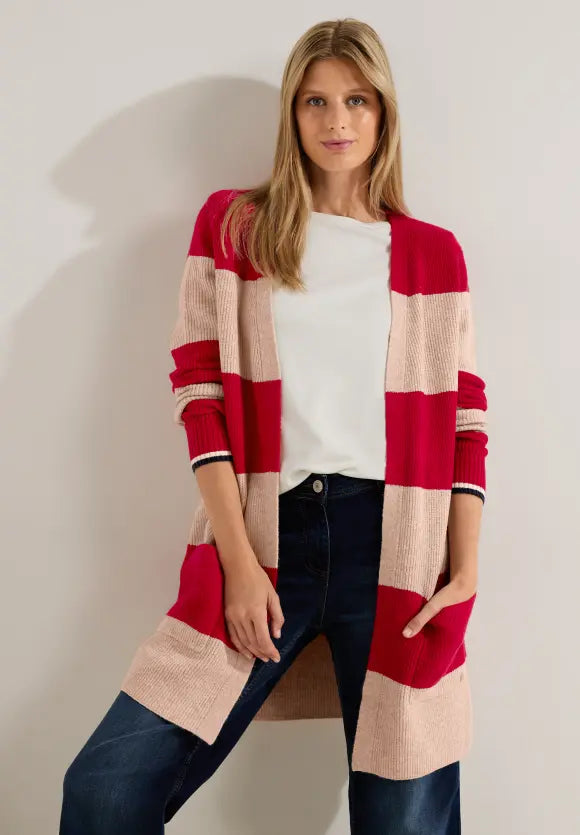 Long sales striped cardigan