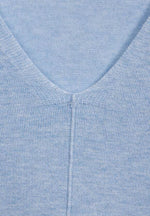 302696 Tranquil Blue Melange Cecil Oversized V-Neck Pullover