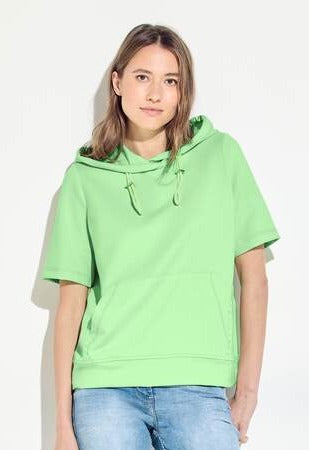 302734 Matcha Lime Short Sleeve Sweat With Piping CECIL