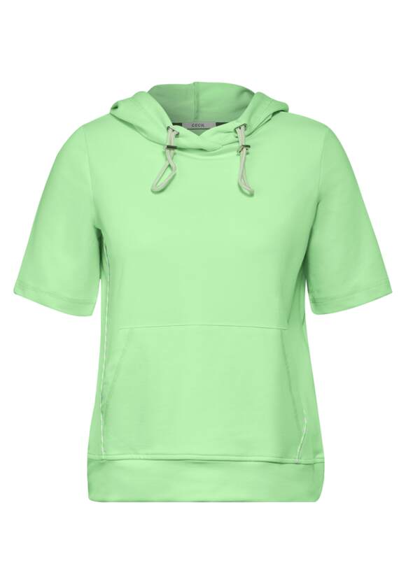 302734 Matcha Lime Short Sleeve Sweat With Piping CECIL