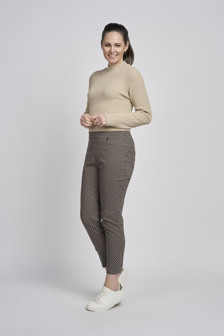 Pinns 302 CT Buttercup Slim Leg Bengaline Ankle Grazer With Back Split