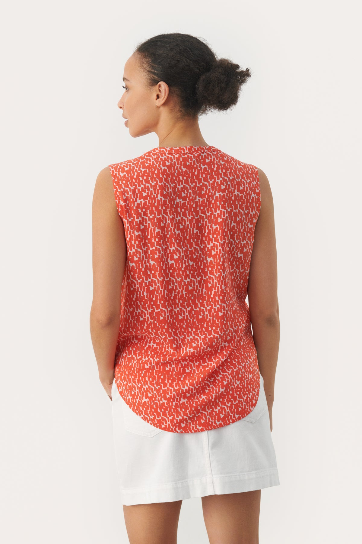 30308317 Mandarin Red Graphic Print Part Two Andia Top