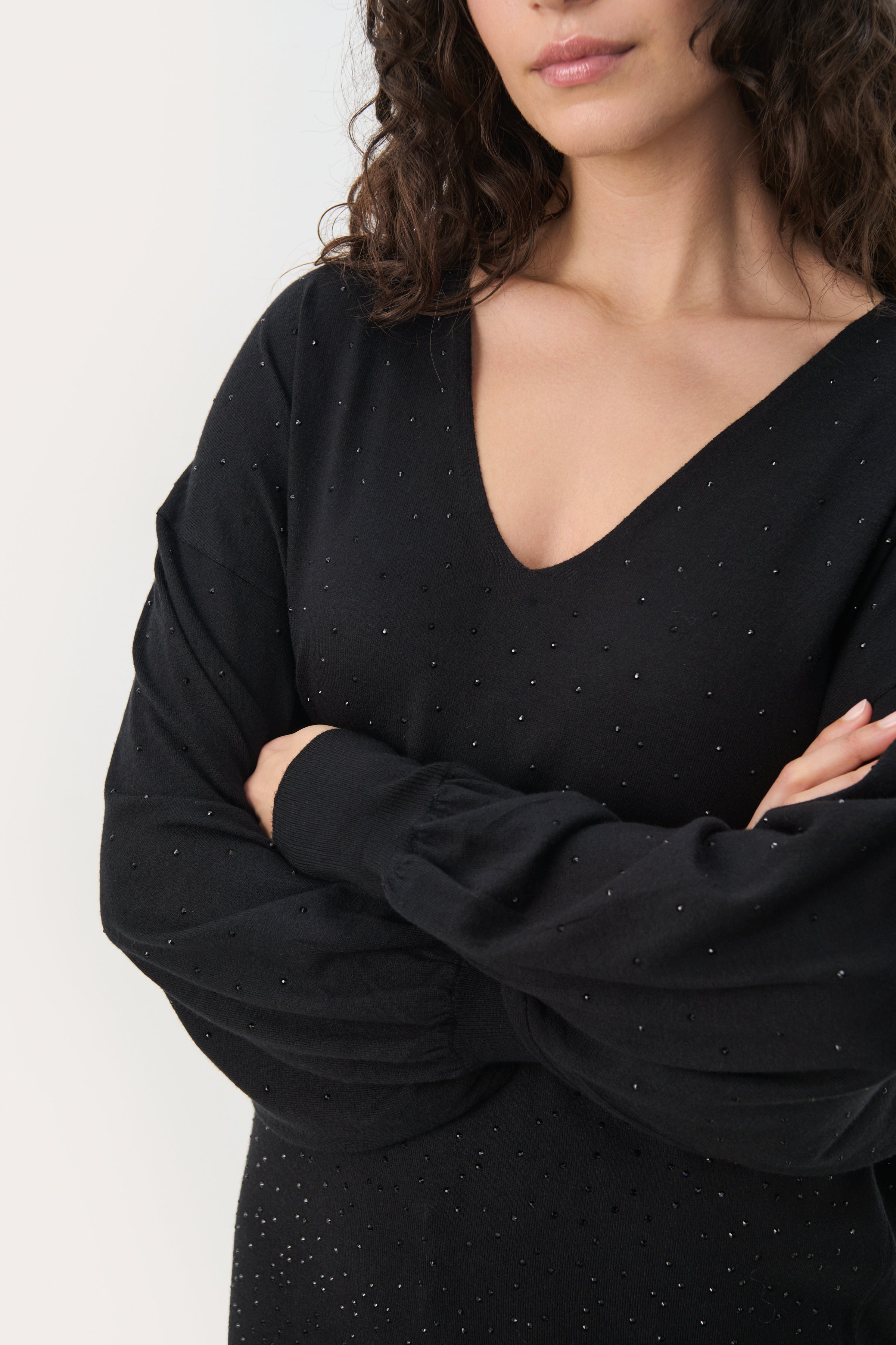 30309110 Schwarzes Strass-Kleid Macey, Teil Zwei