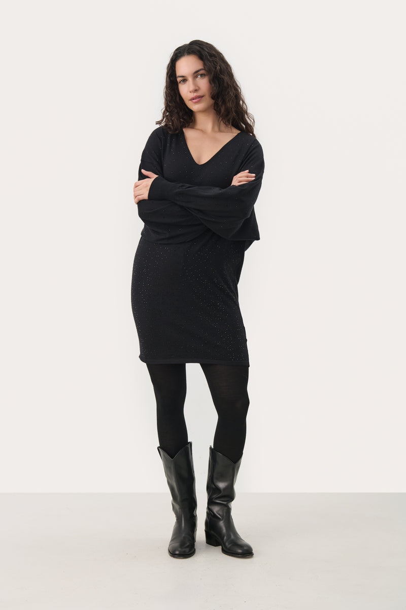 30309110 Schwarzes Strass-Kleid Macey, Teil Zwei