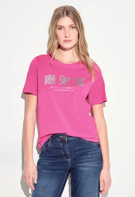 321512 T-shirt Cecil Glitter FP Bloomy rose