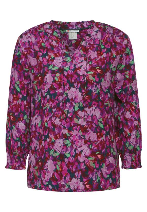 344753 Magnolia Pink Street One Printed Tunic Blouse With Smok Detail