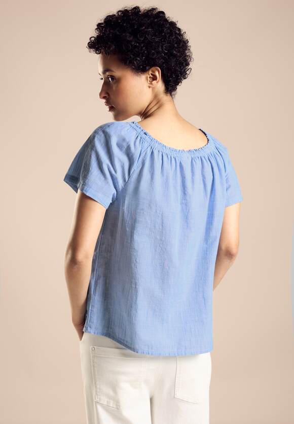 344818 ORIGINAL BLUE Chambray Blouse With Elastic STREET ONE
