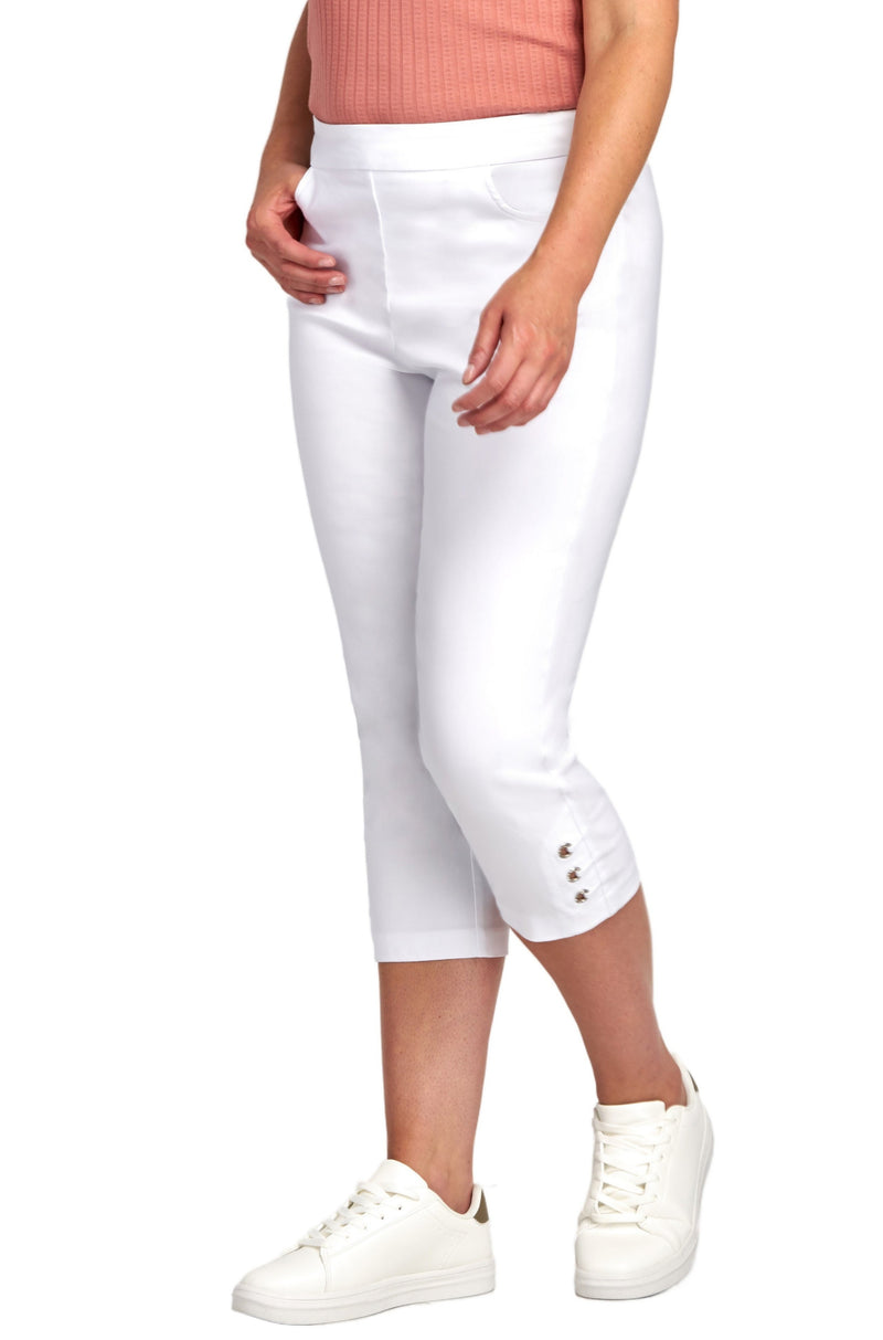 408C WHITE Pinns bengaline crop trouser
