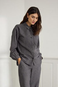 41002 Dunkelgrau Melange SC-Olivine 1 Hemd Soya Concept