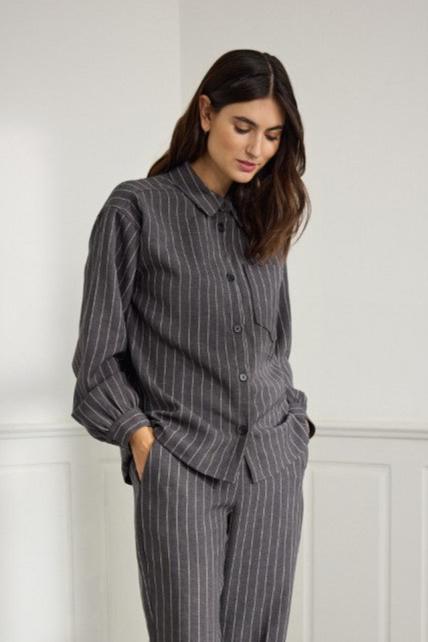 41002 Dunkelgrau Melange SC-Olivine 1 Hemd Soya Concept