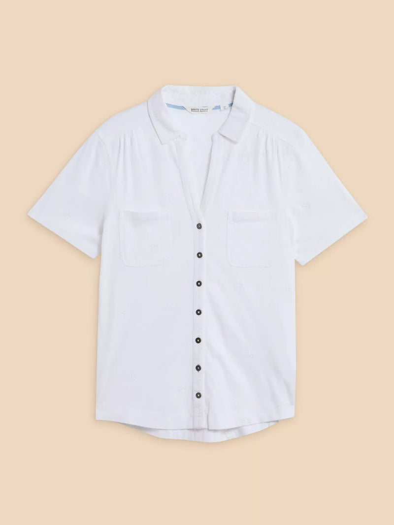 440372 PALE IVORY White Stuff Penny Pocket Embroidered Shirt