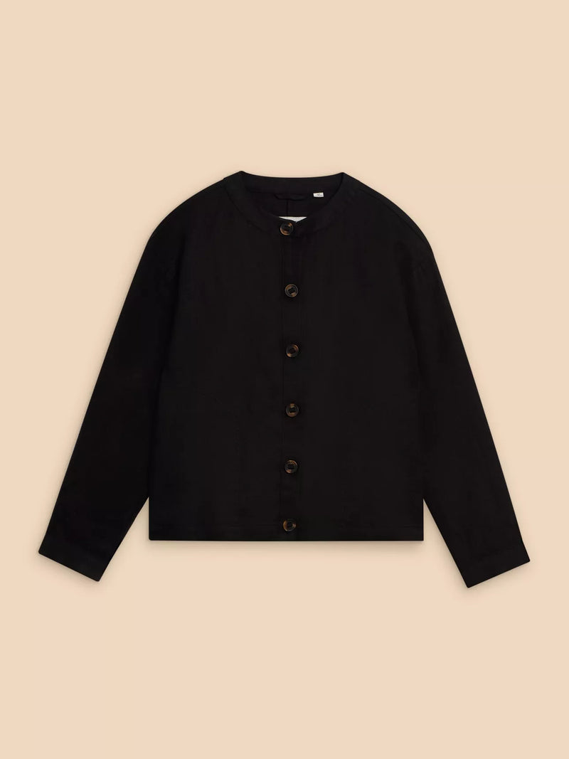 440400 PURE BLACK Adele linen jacket