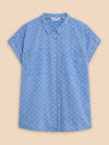 440875 BLUE MULTI Ellie organic cotton shirt White Stuff