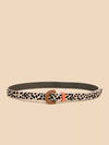 440905 Natural Print White Stuff Woven leather buckle belt