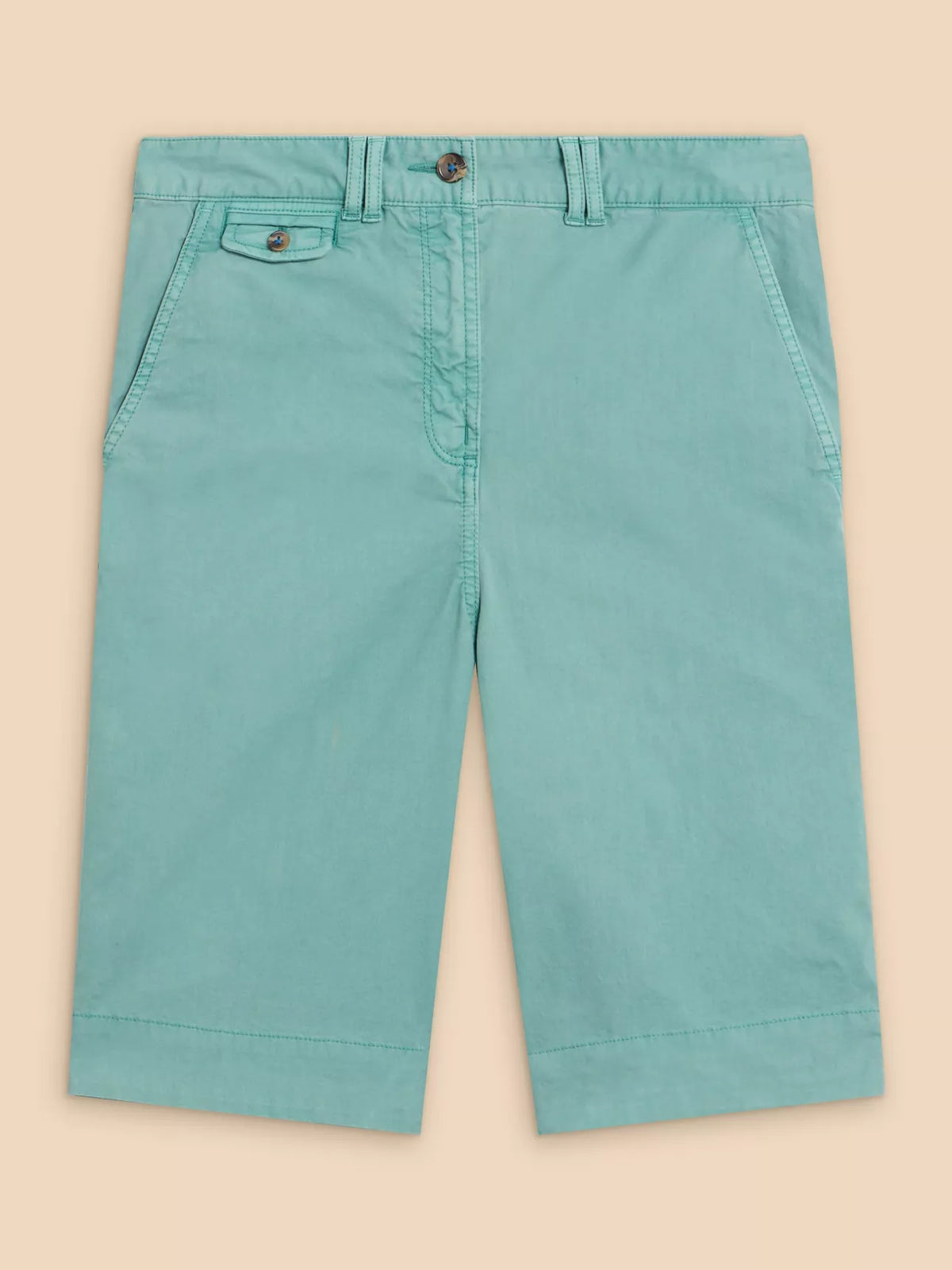440946 MID TEAL Short chino biologique White Stuff Hayley
