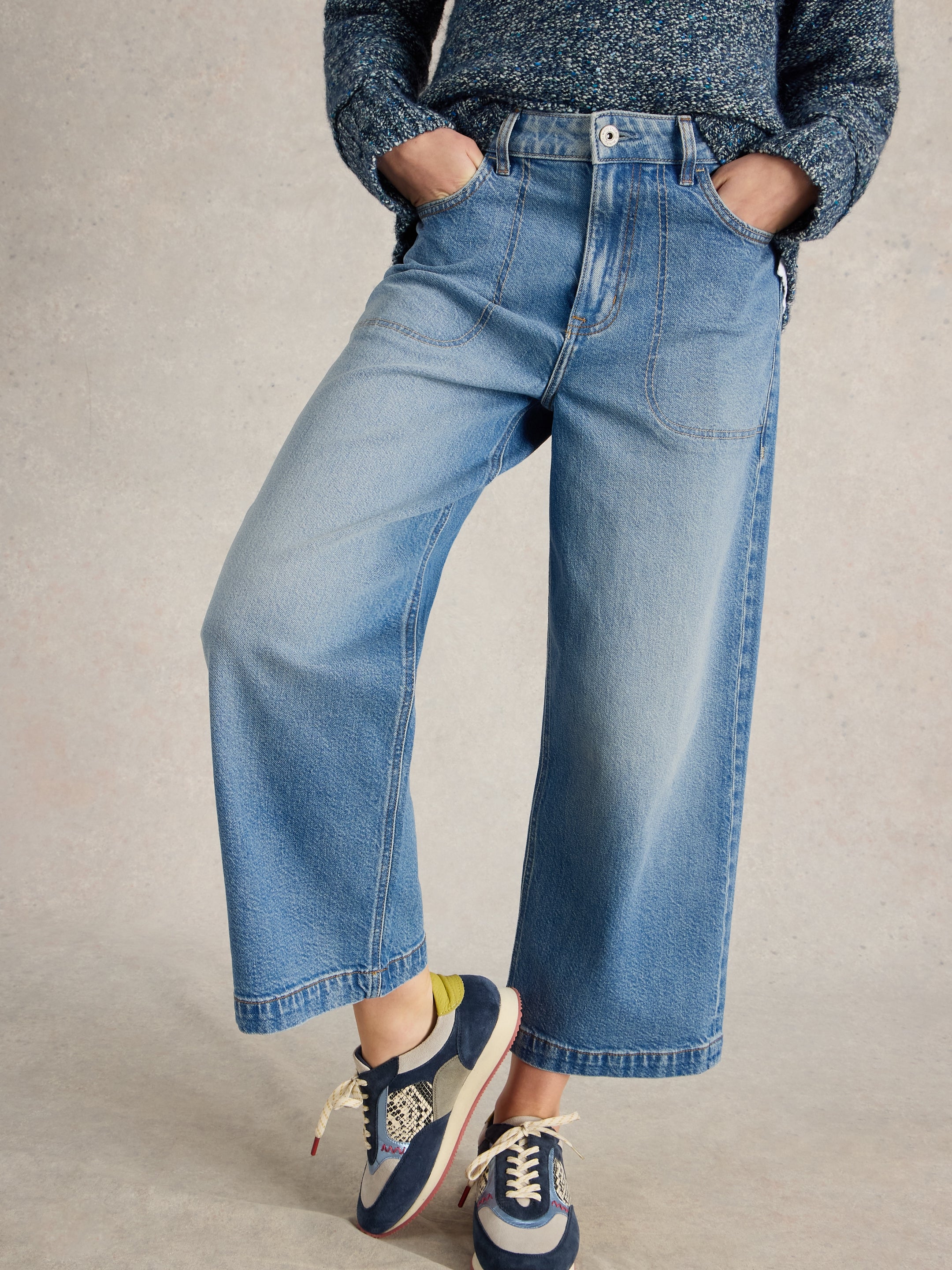 White Stuff 441459 Tia Wide Leg Crop Jean