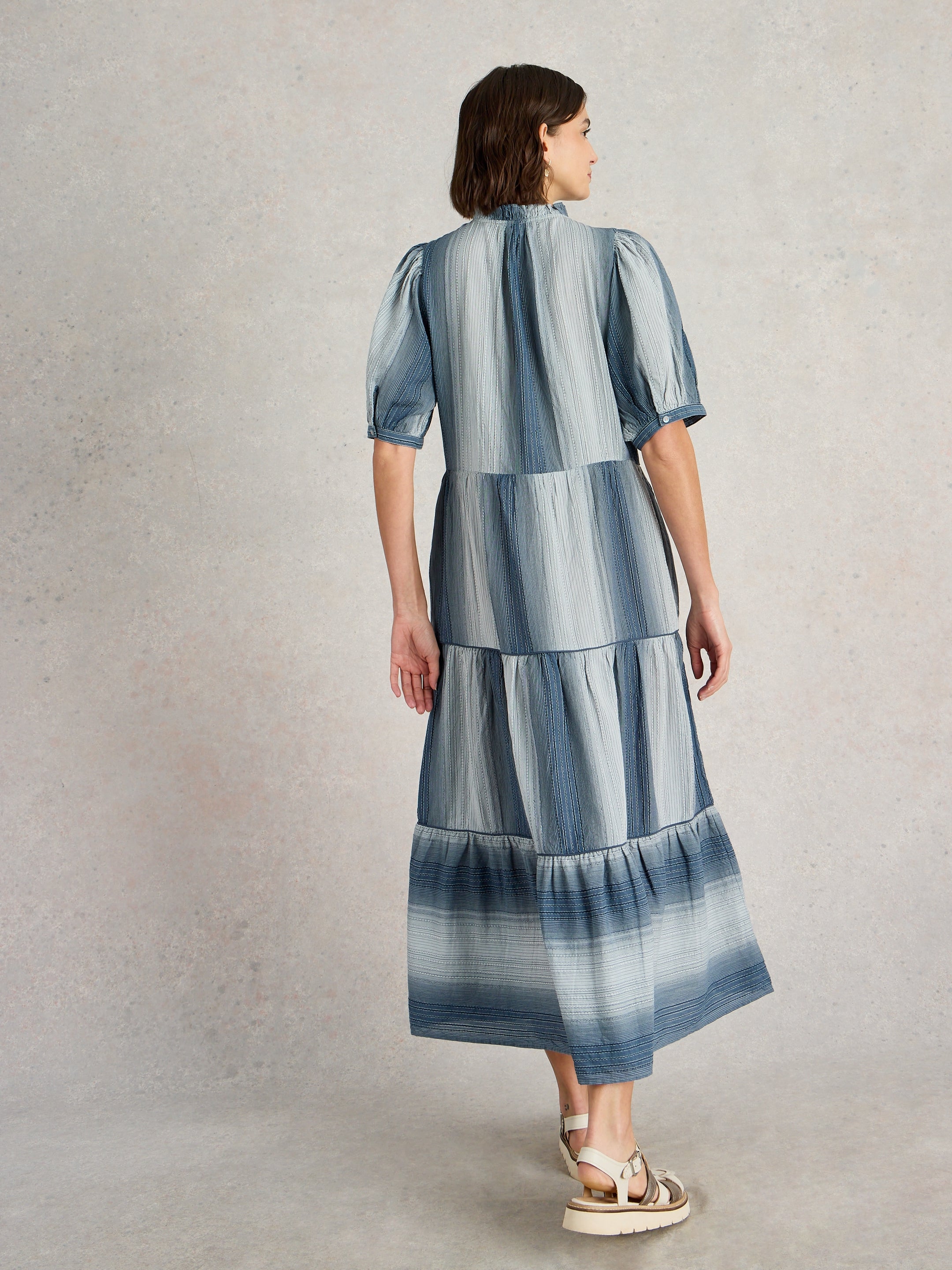 443526 Halle Stripe Maxi Dress White Stuff