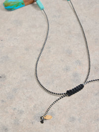 443596 BROWN MULTI Dipped Wooden Necklace White Stuff