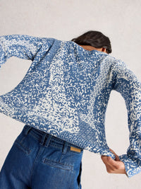 White Stuff 444047 Olive Print Jumper