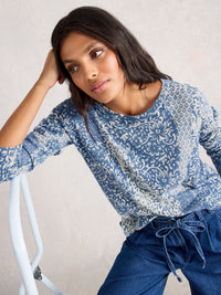 White Stuff 444047 Olive Print Jumper