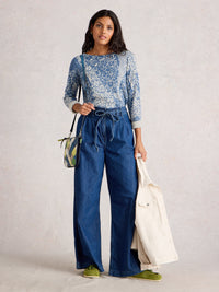 White Stuff 444047 Olive Print Jumper