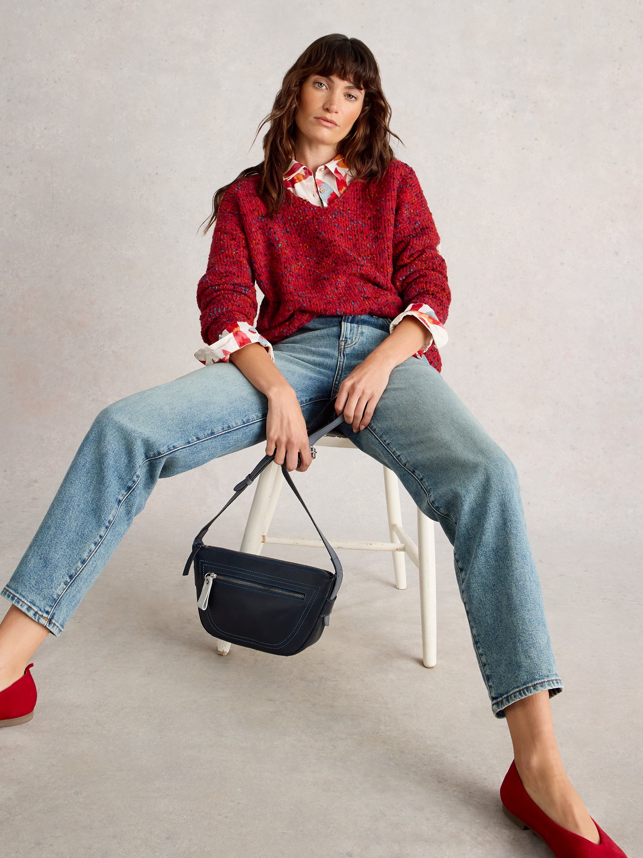 White Stuff 444060 Texture  V Neck