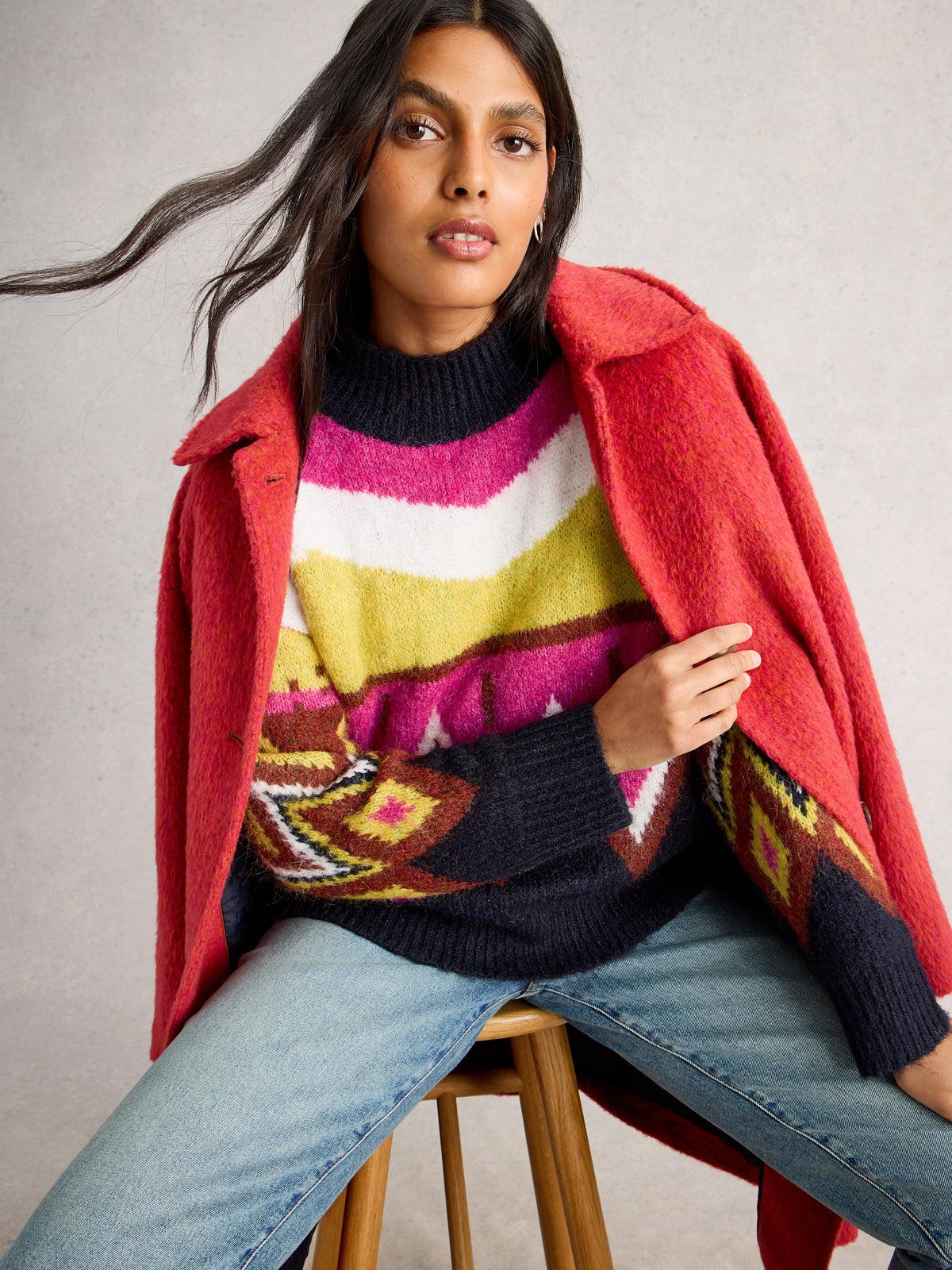 White Stuff 444073 Alice Abstract Jumper