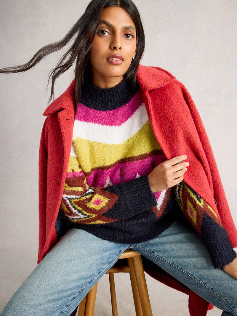 White Stuff 444073 Alice Abstract Jumper