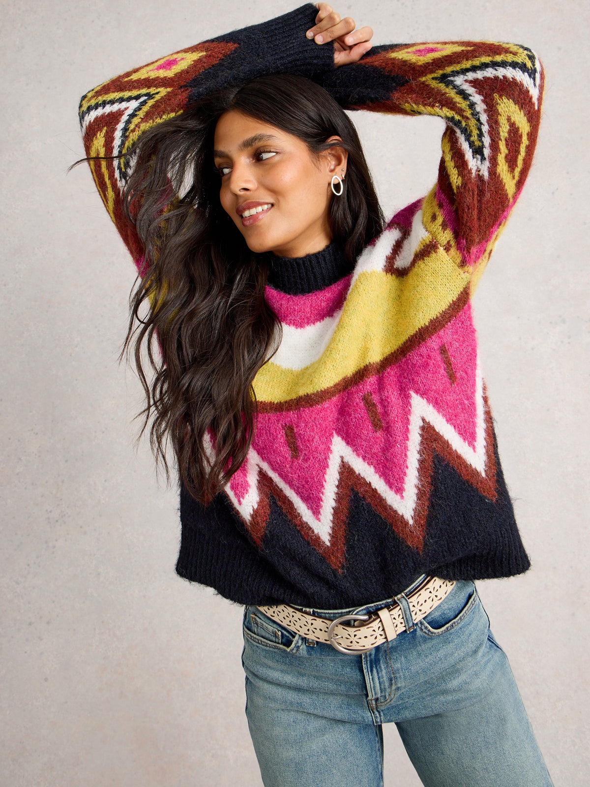 White Stuff 444073 Alice Abstract Jumper