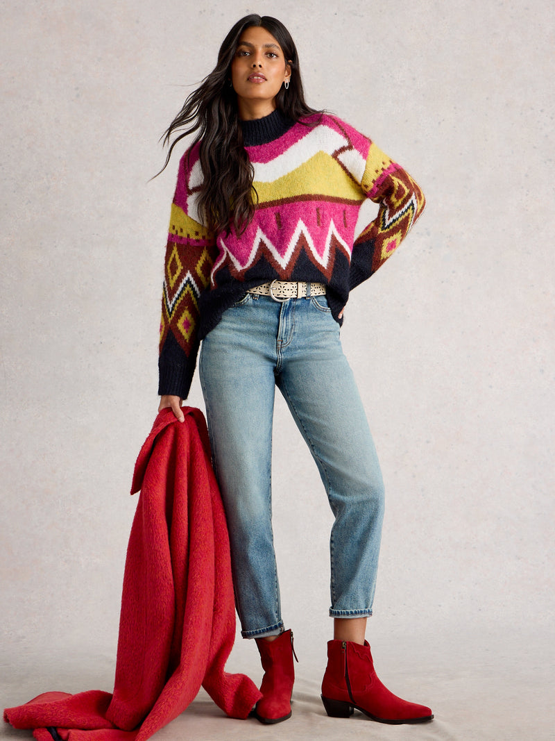 White Stuff 444073 Alice Abstract Jumper