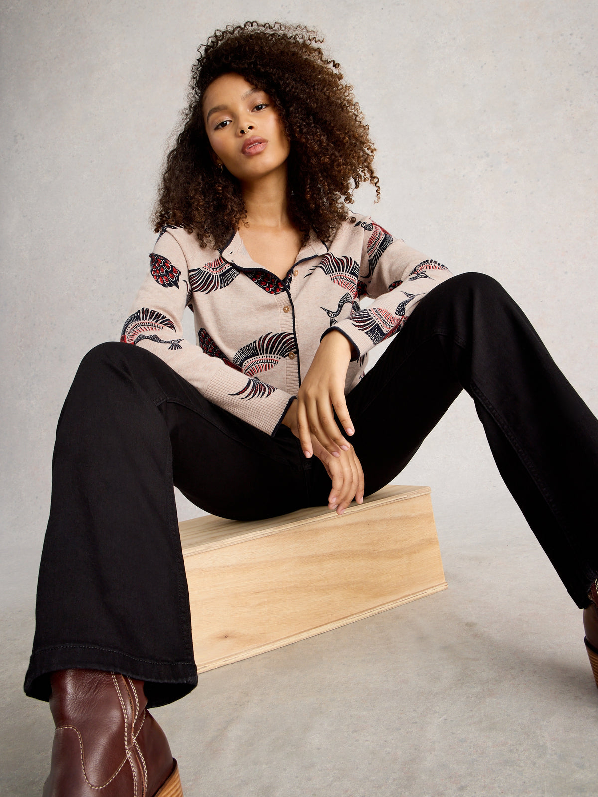 White Stuff 444076 Lulu Print Cardi