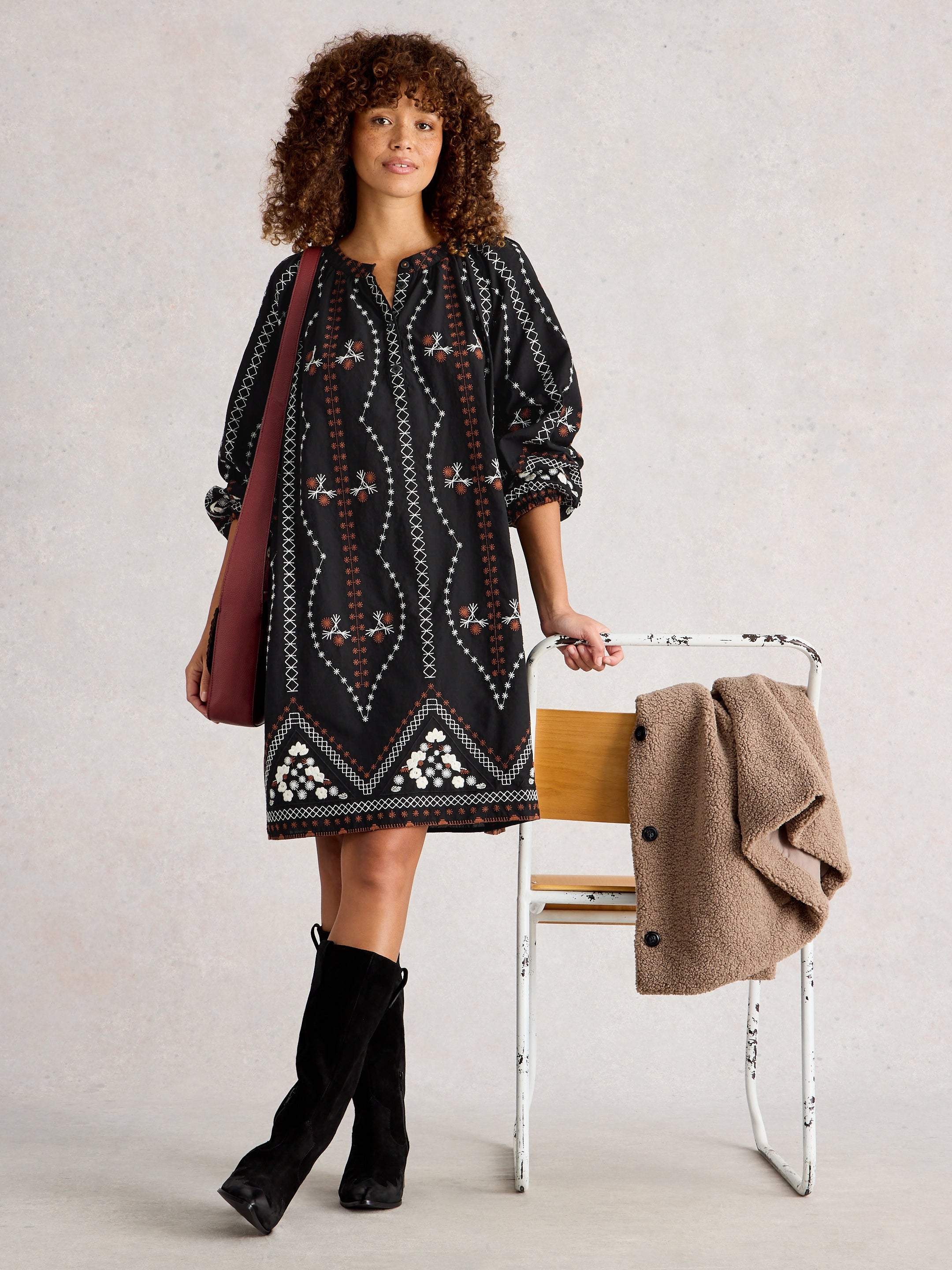 White Stuff 444296 Aurora Embroidered Dress