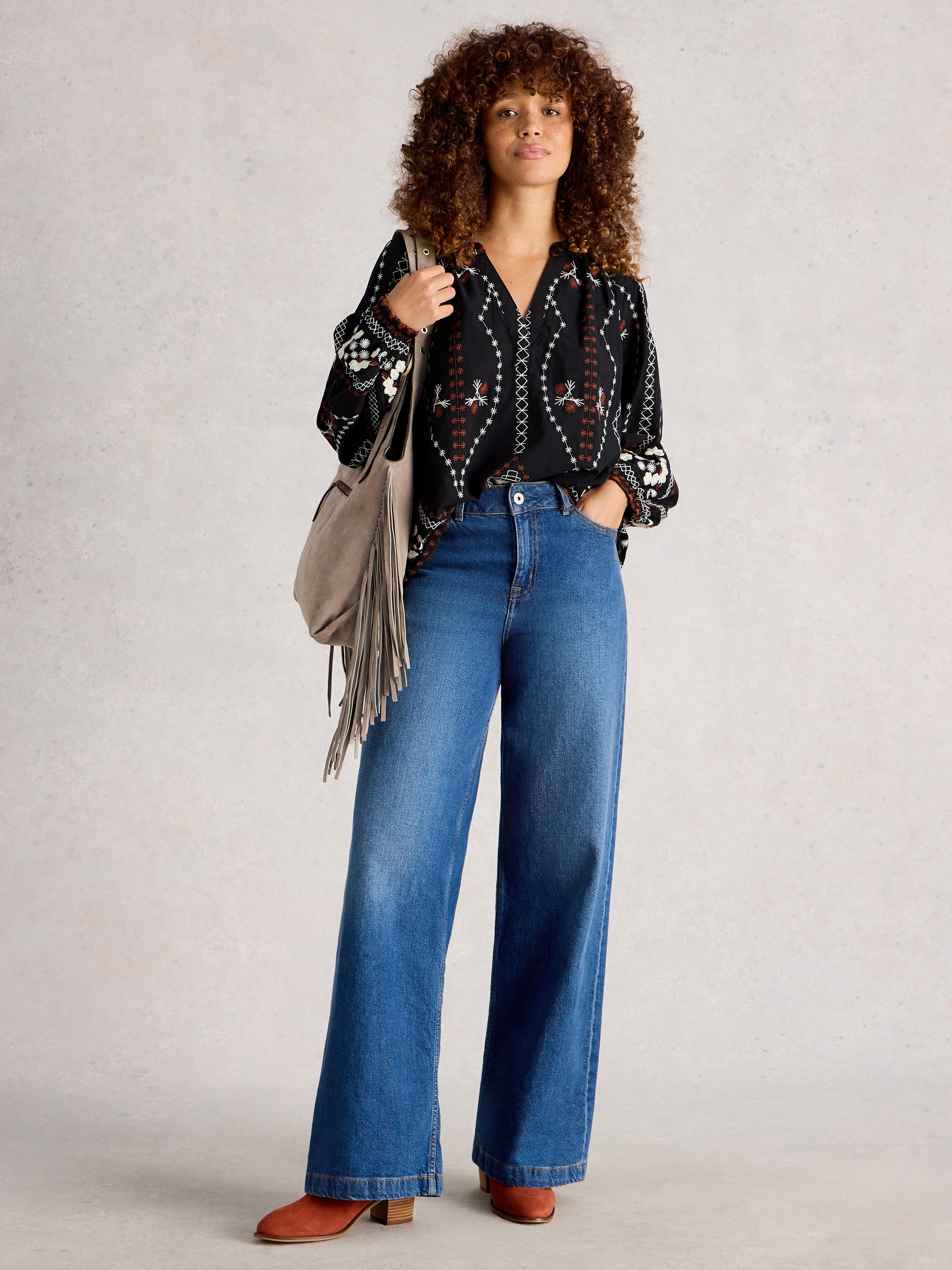 White Stuff 444356 Aurora Embroidered Top