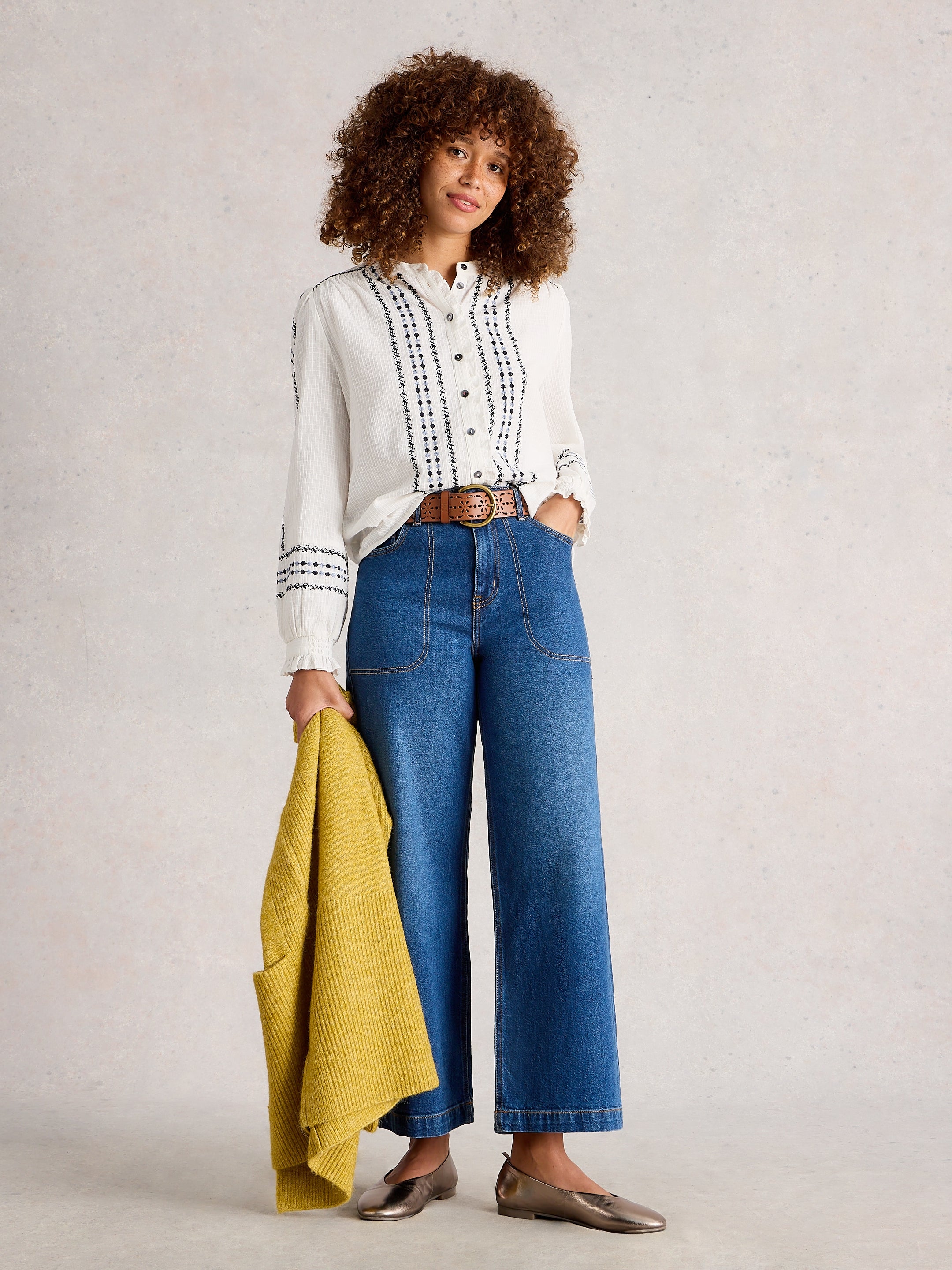 White Stuff 444367 Naomi Embroidered Shirt