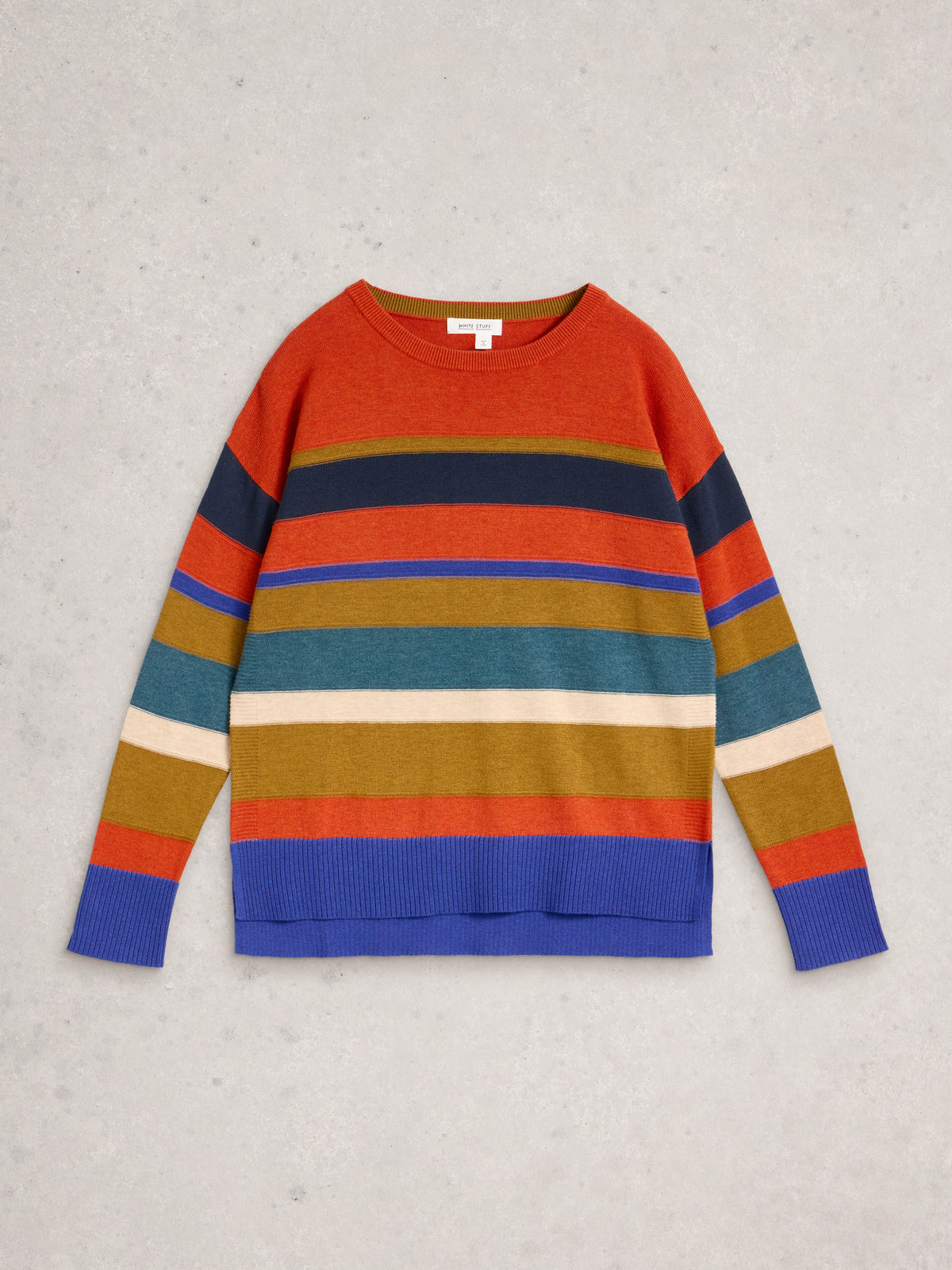 White Stuff 444646 Olive Stitch Stripe Jumper