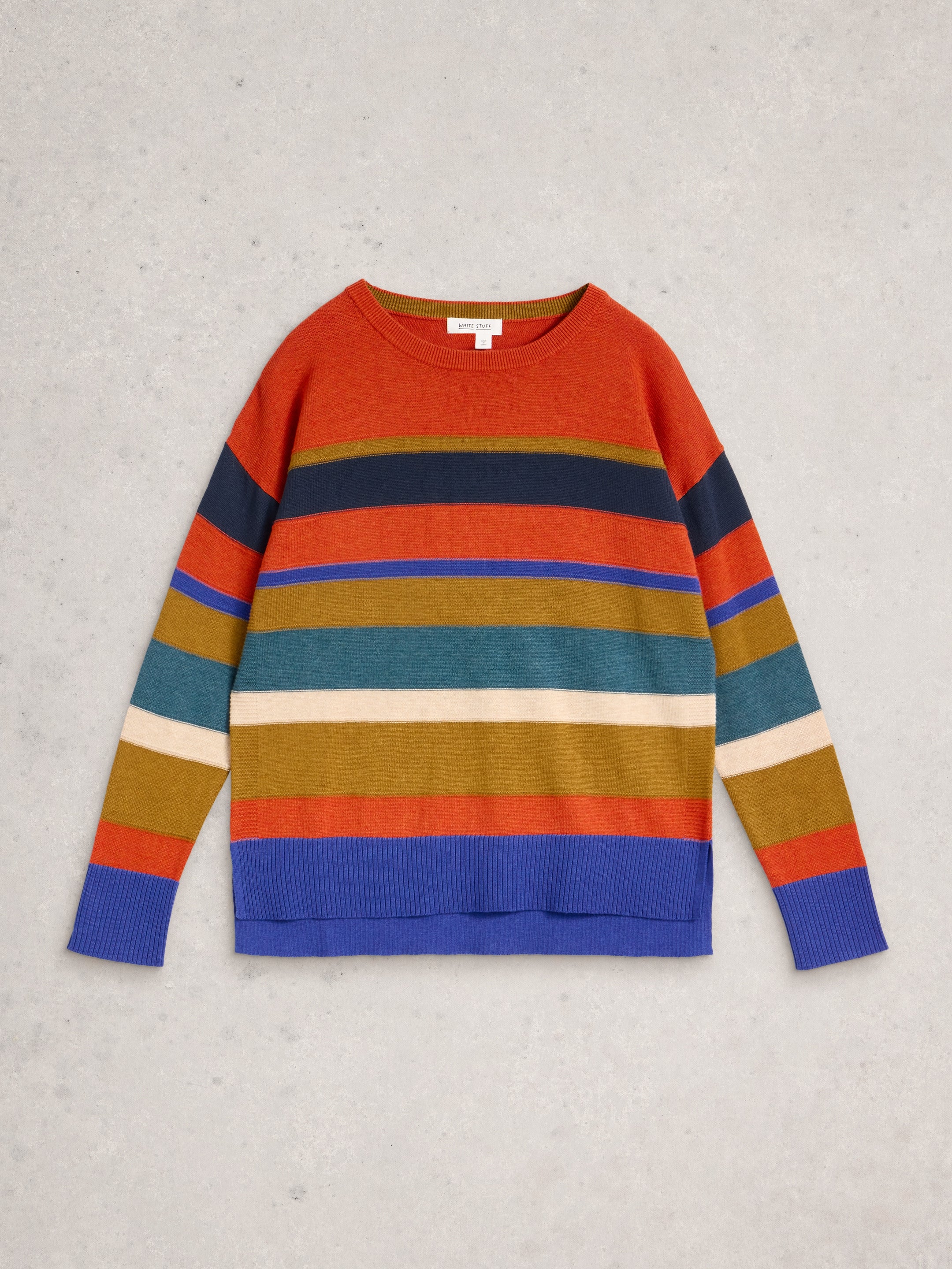 White Stuff 444646 Olive Stitch Stripe Jumper