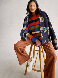 White Stuff 444646 Olive Stitch Stripe Jumper