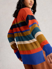 White Stuff 444646 Olive Stitch Stripe Jumper