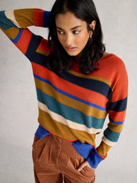 White Stuff 444646 Olive Stitch Stripe Jumper