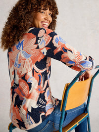 White Stuff 444663 Annie Printed Sparkle Shirt