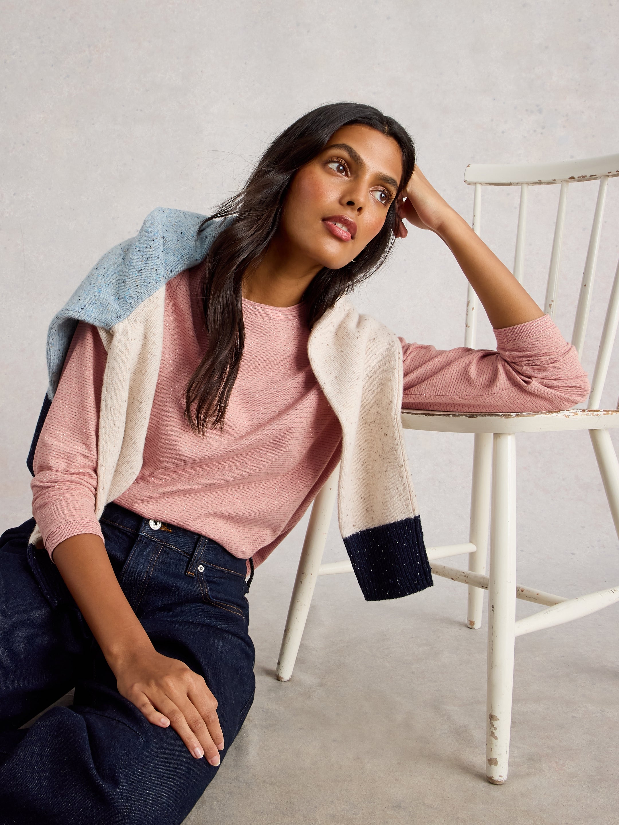 White Stuff 444667 Clara Ls Sparkle Tee